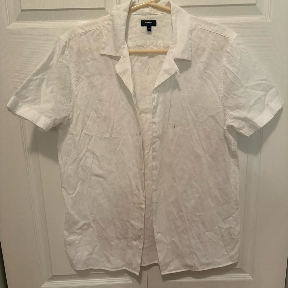 Men's White Casual Button Down Shirt